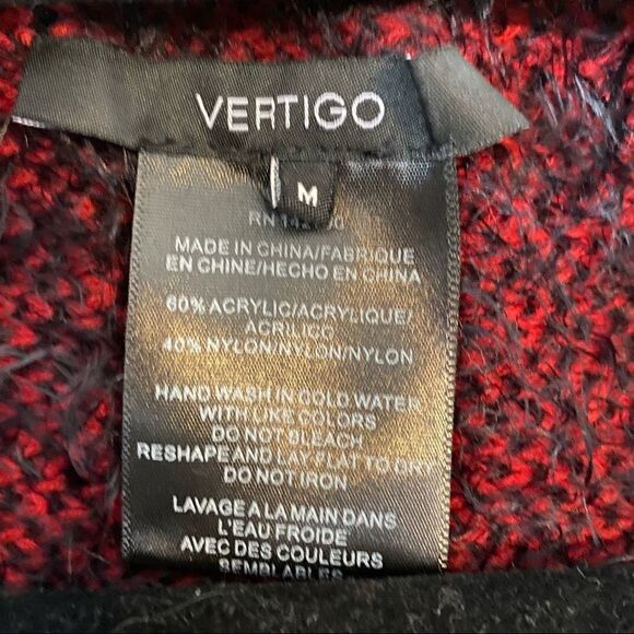 Vertigo-Buffalo Plaid Eyelash/Fuzzy Open Waterfall Vest (Medium) - Picture 10 of 10